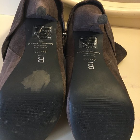 Bakers Brown Stiletto Suede ankle Fold Over boot - Picture 6 of 9